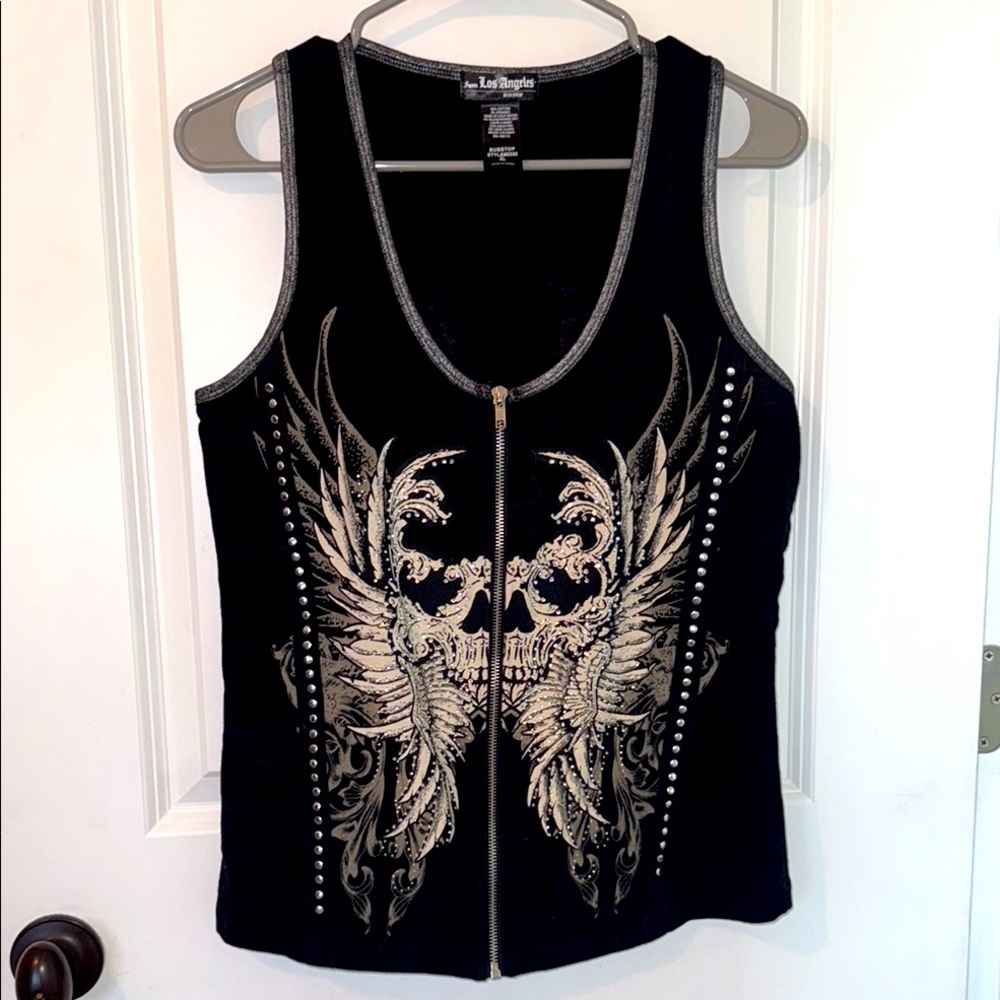 Ed Hardy Black and Gold Women's Top